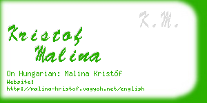 kristof malina business card
